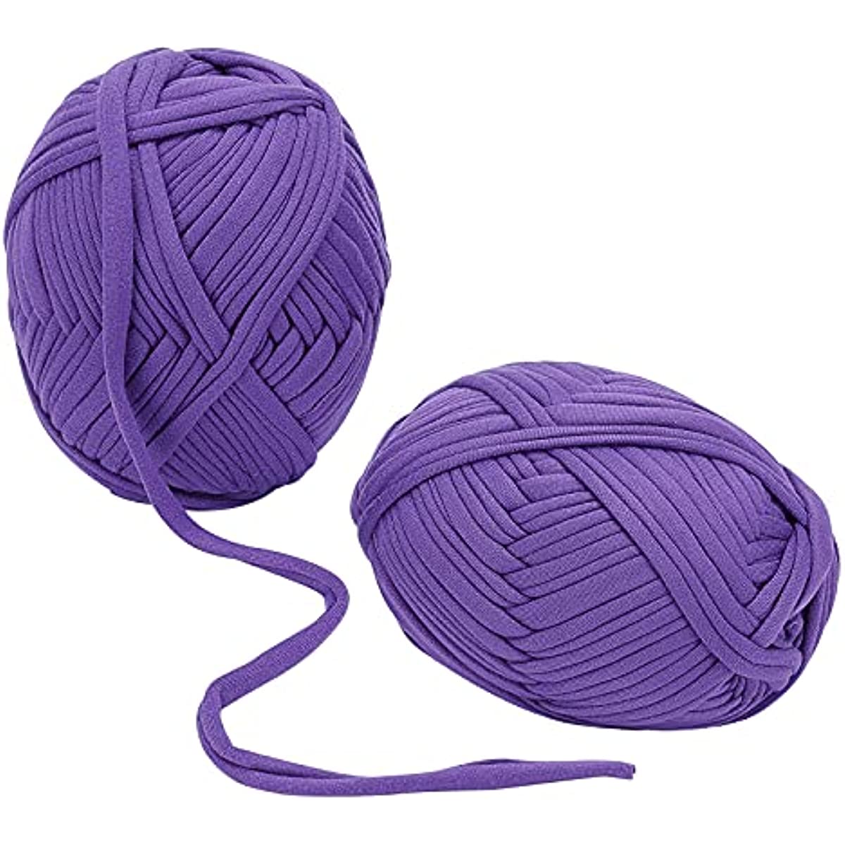 2Pcs 33Yard T-Shirt Yarn Knitting Yarn Fabric Cloth for Crocheting  Beginners Learn to Crochet 3.7 Ounce x 2 (Purple) 